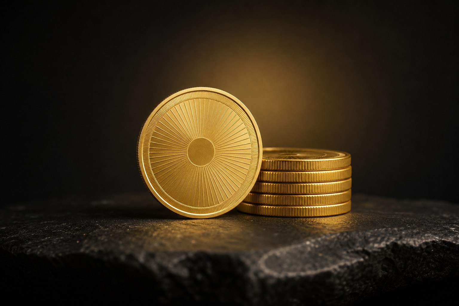 Pièce d'or en gros plan